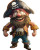 Goofy Pirate Captain Vinyl Car Decal Sticker – Waterproof & UV-Resistant 8"