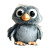 Cute Grey Penguin Puppet Vinyl Car Decal Sticker – Waterproof & UV-Resistant 8"