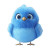 Blue Plush Bird Vinyl Car Decal Sticker – Waterproof & UV-Resistant 8"