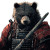 Samurai Bear V4 Vinyl Car Decal Sticker – Waterproof & UV-Resistant 8"