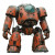 Rusty Red Mecha Vinyl Car Decal Sticker – Waterproof & UV-Resistant 8"