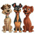 Furry Dogs Cartoon Vinyl Car Decal Sticker – Waterproof & UV-Resistant 8"