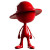 Red Stickman Character Vinyl Car Decal Sticker – Waterproof & UV-Resistant 8"