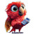 Speaking Cartoon Macaw Vinyl Car Decal Sticker – Waterproof & UV-Resistant 8"