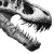 T-Rex Jawbones Vinyl Car Decal Sticker – Waterproof & UV-Resistant 8"