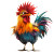 Colorful Wild Rooster Vinyl Car Decal Sticker – Waterproof & UV-Resistant 8"