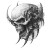 Tyranid Skull Tattoo Vinyl Car Decal Sticker – Waterproof & UV-Resistant 8"