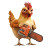 Chicken With Chainsaw Vinyl Car Decal Sticker – Waterproof & UV-Resistant 8"