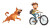 Dog Chasing Cyclist Vinyl Car Decal Sticker – Waterproof & UV-Resistant 8"