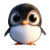 Cute 3D Penguin Vinyl Car Decal Sticker – Waterproof & UV-Resistant 8"