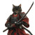 Samurai Cat V35 Vinyl Car Decal Sticker – Waterproof & UV-Resistant 8"