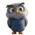 Happy Gray Owl Vinyl Car Decal Sticker – Waterproof & UV-Resistant 8"
