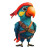Cartoon Pirate Parrot Vinyl Car Decal Sticker – Waterproof & UV-Resistant 8"