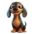 Cute Clay Dachshund Vinyl Car Decal Sticker – Waterproof & UV-Resistant 8"