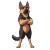 Bipedal German Shepherd Vinyl Car Decal Sticker – Waterproof & UV-Resistant 8"