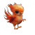 Chubby Cute Phoenix Vinyl Car Decal Sticker – Waterproof & UV-Resistant 8"