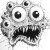 Monster Coloring Page Vinyl Car Decal Sticker – Waterproof & UV-Resistant 8"