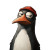 Penguin With Red Hat Vinyl Car Decal Sticker – Waterproof & UV-Resistant 8"