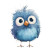 Fluffy Blue Bird V2 Vinyl Car Decal Sticker – Waterproof & UV-Resistant 8"