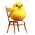 Cartoon Bird Chair Vinyl Car Decal Sticker – Waterproof & UV-Resistant 8"
