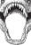 T-Rex Mouth View Vinyl Car Decal Sticker – Waterproof & UV-Resistant 8"