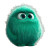 Emerald Fuzzy Monster Vinyl Car Decal Sticker – Waterproof & UV-Resistant 8"