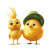 Yellow Chickens Duo Vinyl Car Decal Sticker – Waterproof & UV-Resistant 8"