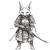 Fennec Fox Samurai Vinyl Car Decal Sticker – Waterproof & UV-Resistant 8"