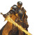 Golden Armored Warrior V4 Vinyl Car Decal Sticker – Waterproof & UV-Resistant 8"