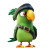 Green Pirate Parrot Vinyl Car Decal Sticker – Waterproof & UV-Resistant 8"