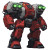 Armored Red Mecha Vinyl Car Decal Sticker – Waterproof & UV-Resistant 8"