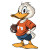 Cartoon Football Duck Vinyl Car Decal Sticker – Waterproof & UV-Resistant 8"