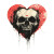 Grungy Heart Skull Vinyl Car Decal Sticker – Waterproof & UV-Resistant 8"