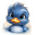 Blue Duckling Character Vinyl Car Decal Sticker – Waterproof & UV-Resistant 8"