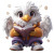 Cartoon Eagle Scholar Vinyl Car Decal Sticker – Waterproof & UV-Resistant 8"