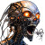 Grotesque Robotic Figure Vinyl Car Decal Sticker – Waterproof & UV-Resistant 