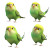 Green Cartoon Budgerigar Vinyl Car Decal Sticker – Waterproof & UV-Resistant 8"