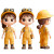 Chibi Worker Characters Vinyl Car Decal Sticker – Waterproof & UV-Resistant 8"