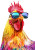 Stylish Rainbow Chicken Vinyl Car Decal Sticker – Waterproof & UV-Resistant 8"