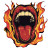 Flaming Mouth Illustration Vinyl Car Decal Sticker – Waterproof & UV-Resistant 8"