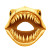 Golden Fish Jaws Vinyl Car Decal Sticker – Waterproof & UV-Resistant 8"