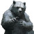 Grey Human-Like Bear Vinyl Car Decal Sticker – Waterproof & UV-Resistant 8"