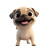 Cheerful Pug Puppy Vinyl Car Decal Sticker – Waterproof & UV-Resistant 8"