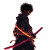 Neon Katana Warrior Vinyl Car Decal Sticker – Waterproof & UV-Resistant 8"