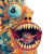 Psychedelic Monster Mouth Vinyl Car Decal Sticker – Waterproof & UV-Resistant 8"