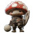 Mushroom Warrior V3 Vinyl Car Decal Sticker – Waterproof & UV-Resistant 8"