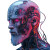 Cyborg With Human Face Vinyl Car Decal Sticker – Waterproof & UV-Resistant 8"