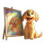 Happy Dog Portrait Vinyl Car Decal Sticker – Waterproof & UV-Resistant 8"
