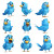 Blue Bird Character V3 Vinyl Car Decal Sticker – Waterproof & UV-Resistant 8"