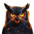Angry Glowing Owl Vinyl Car Decal Sticker – Waterproof & UV-Resistant 8"